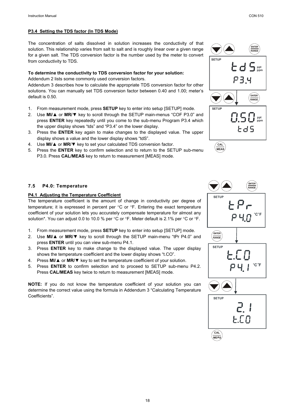 P4.0: temperature, 5 p4.0: temperature | Thermo Fisher Scientific CyberScan CON 510 User Manual | Page 22 / 36