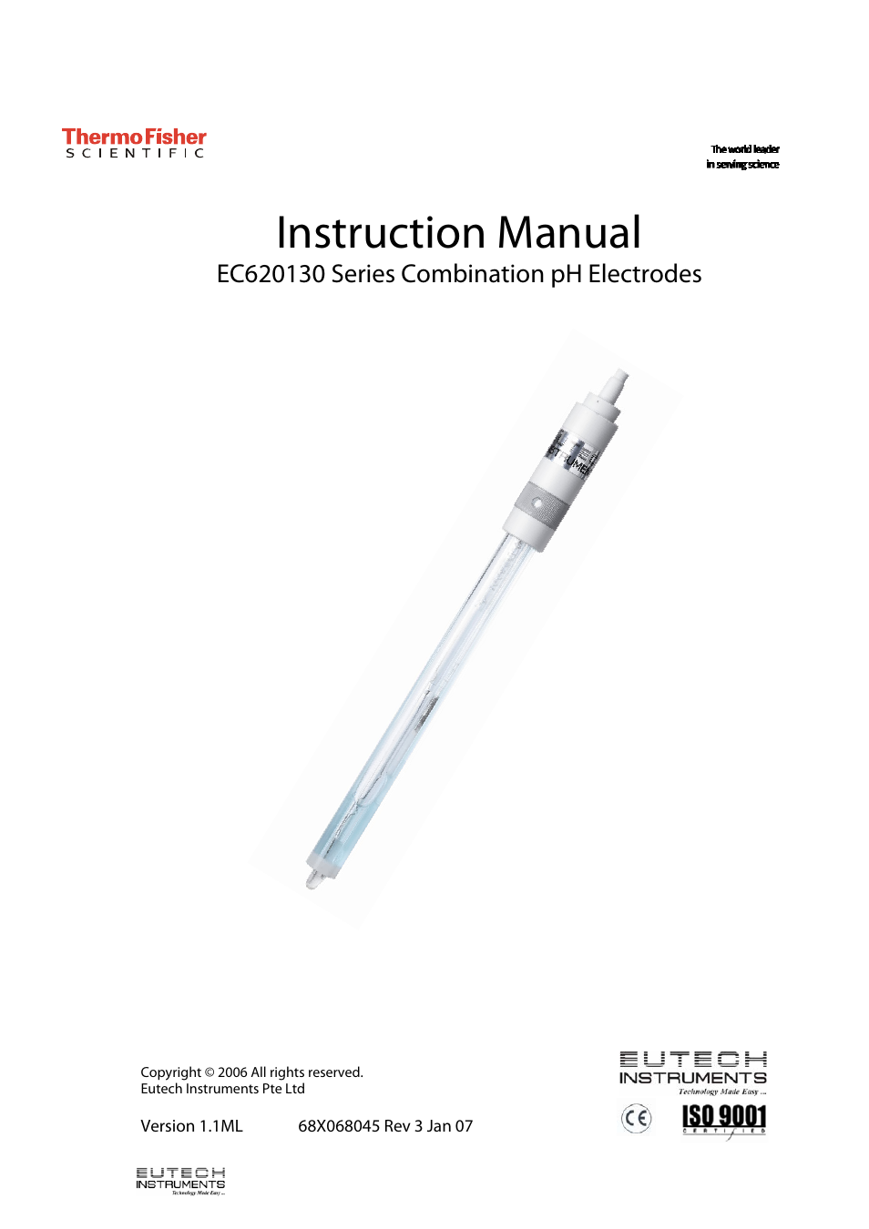 Thermo Fisher Scientific EC620130 Series Combination pH Electrodes User Manual | 6 pages