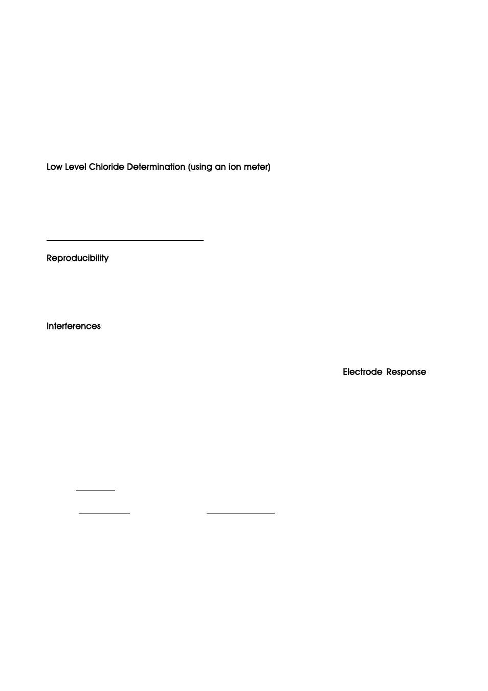 Electrode characteristics, Reproducibility, Interferences | Thermo Fisher Scientific Ion Selective Electrodes Chloride User Manual | Page 11 / 21