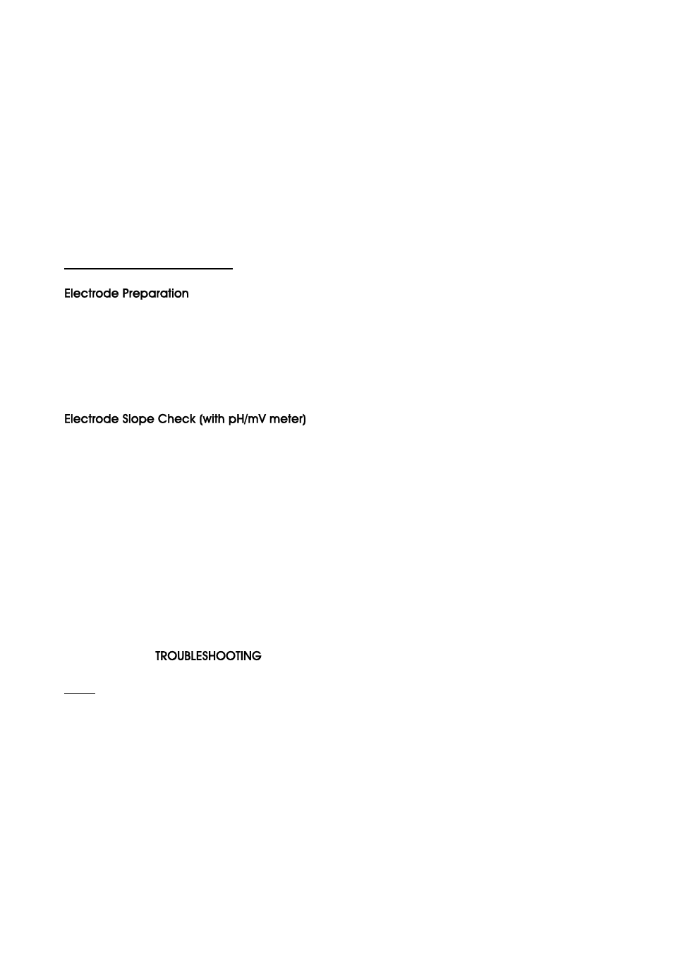 General preparation, Electrode preparation, Electrode slope check (with ph/mv meter) | Thermo Fisher Scientific Ion Selective Electrodes Chloride User Manual | Page 5 / 21