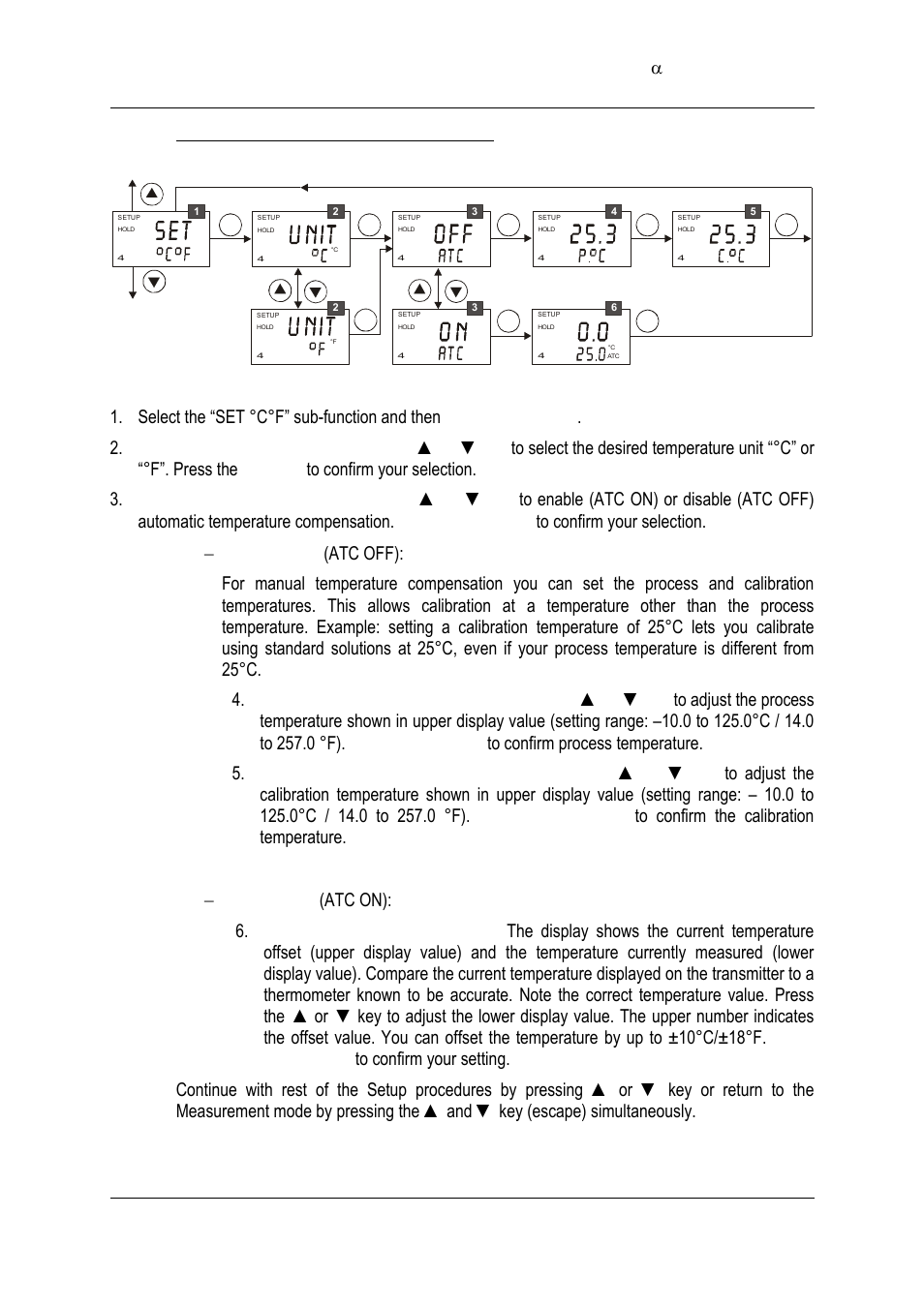 3 temperature setting (°c°f) sub-function | Thermo Fisher Scientific Alpha COND 2000 (In the process of updating the brand guideline & product image) User Manual | Page 27 / 56