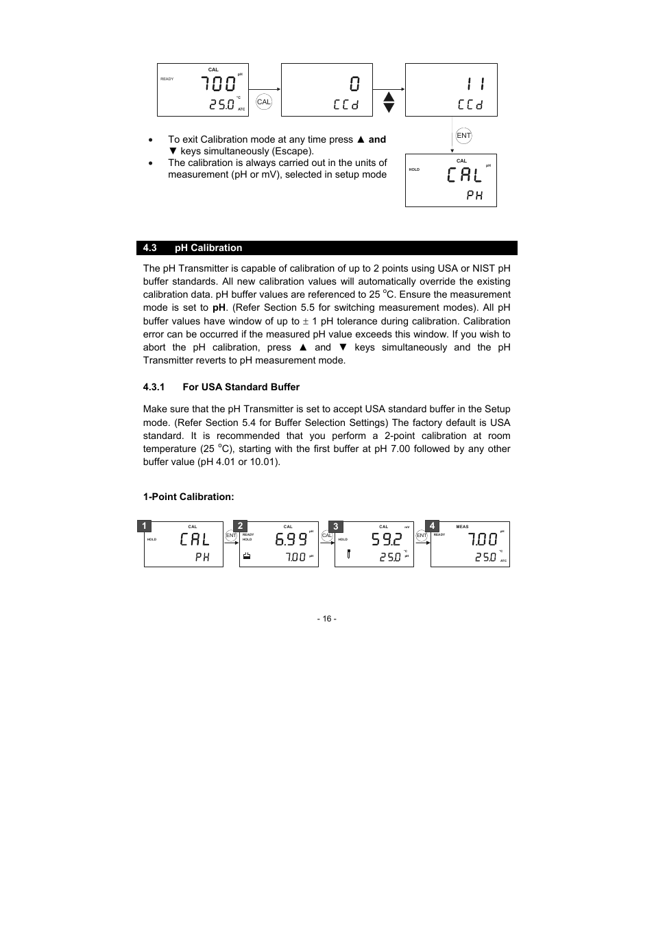 3 ph calibration, 1 for usa standard buffer | Thermo Fisher Scientific Alpha pH 600 RF (In the process of updating the brand guideline & product image) User Manual | Page 22 / 48