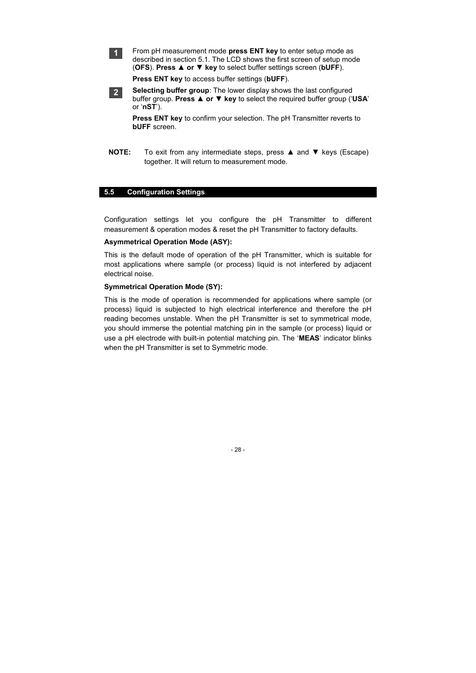 5 configuration settings | Thermo Fisher Scientific Alpha pH 600 RF (In the process of updating the brand guideline & product image) User Manual | Page 34 / 48