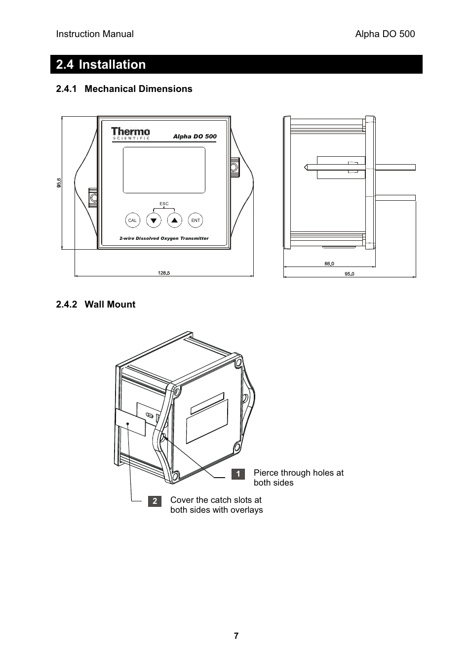 4 installation | Thermo Fisher Scientific Alpha DO 500 User Manual | Page 13 / 48