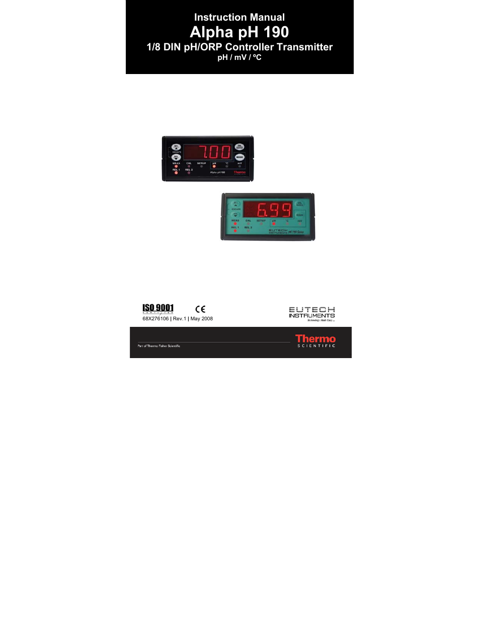Thermo Fisher Scientific Alpha pH 190 (In the process of updating the brand guideline & product image) User Manual | 44 pages