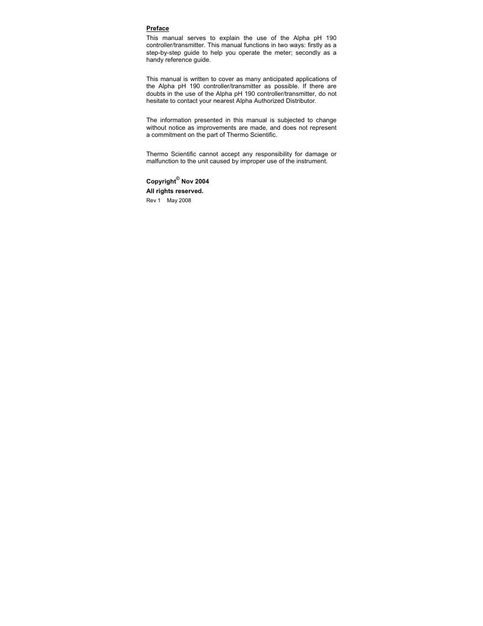 Thermo Fisher Scientific Alpha pH 190 (In the process of updating the brand guideline & product image) User Manual | Page 3 / 44