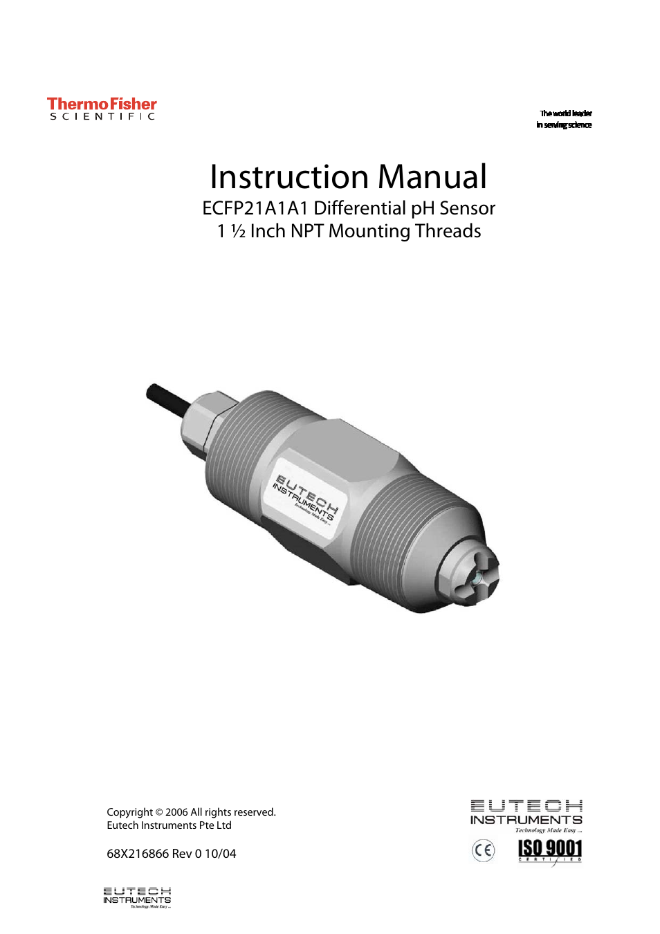 Thermo Fisher Scientific ECFP21A1A1 Differential pH Sensor User Manual | 16 pages