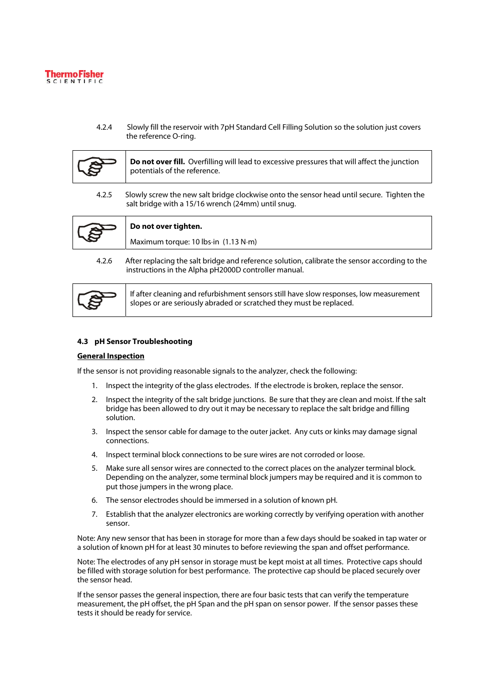 Thermo Fisher Scientific ECFP21A1A1 Differential pH Sensor User Manual | Page 14 / 16