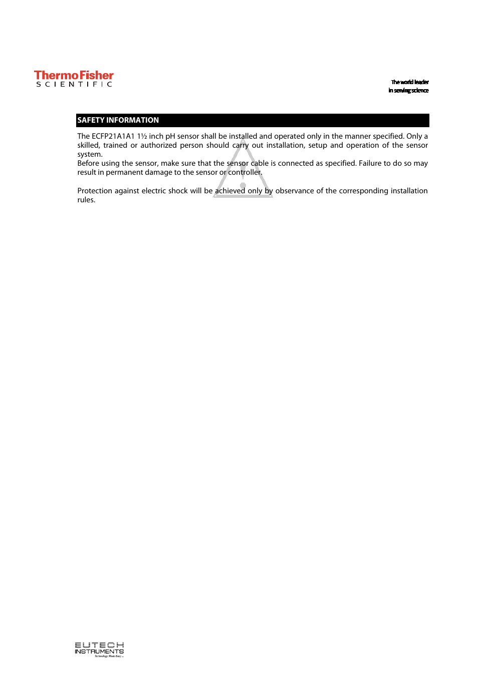 Thermo Fisher Scientific ECFP21A1A1 Differential pH Sensor User Manual | Page 4 / 16