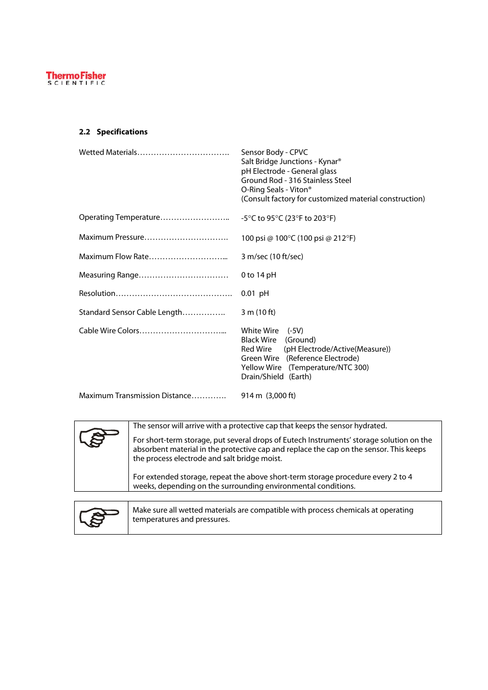 Thermo Fisher Scientific ECFP21A1A1 Differential pH Sensor User Manual | Page 8 / 16