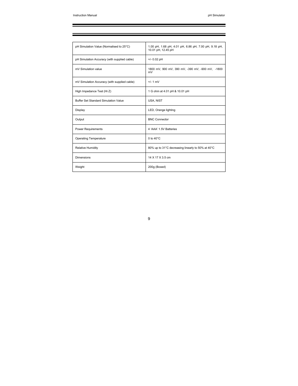 5 specification | Thermo Fisher Scientific Precision pH/mV Simulator User Manual | Page 12 / 16