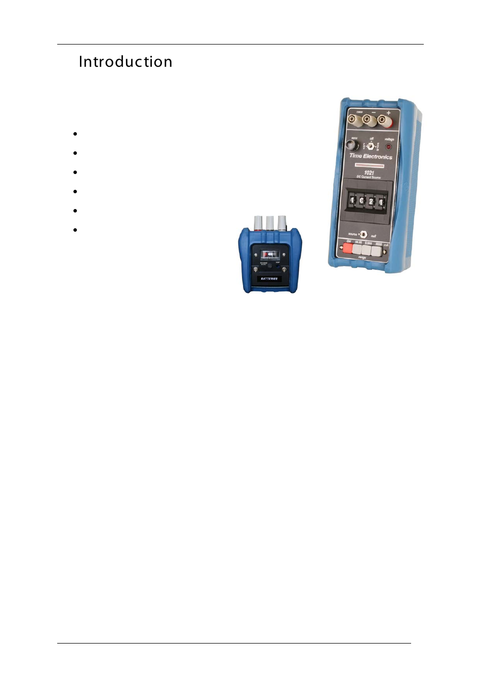 Introduction, General description, Specifications | Time Electronics 1021 DC Current Source User Manual | Page 3 / 14