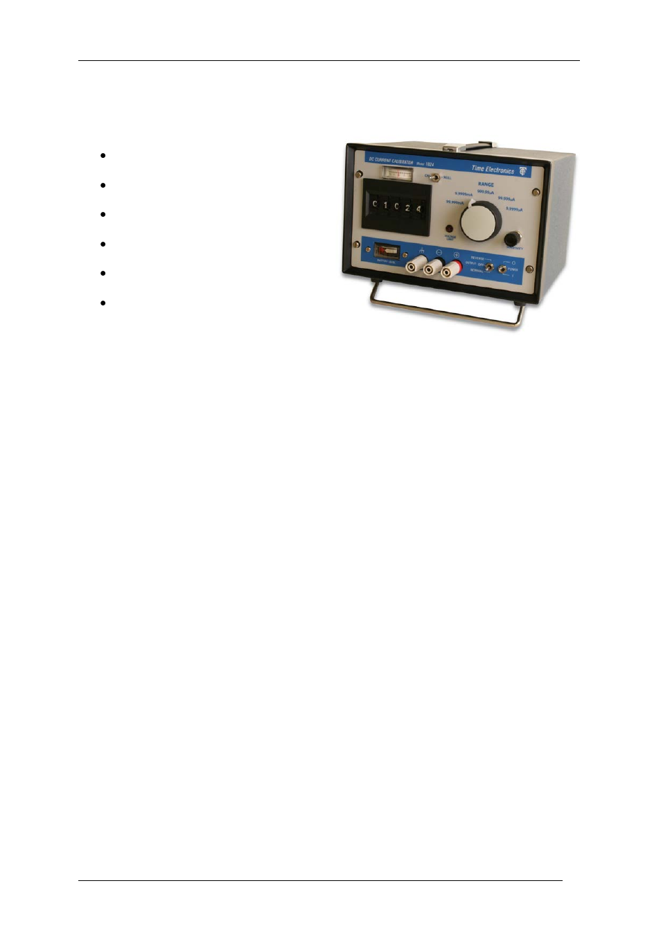 Introduction, General description | Time Electronics 1024 DC Current Calibrator User Manual | Page 3 / 13
