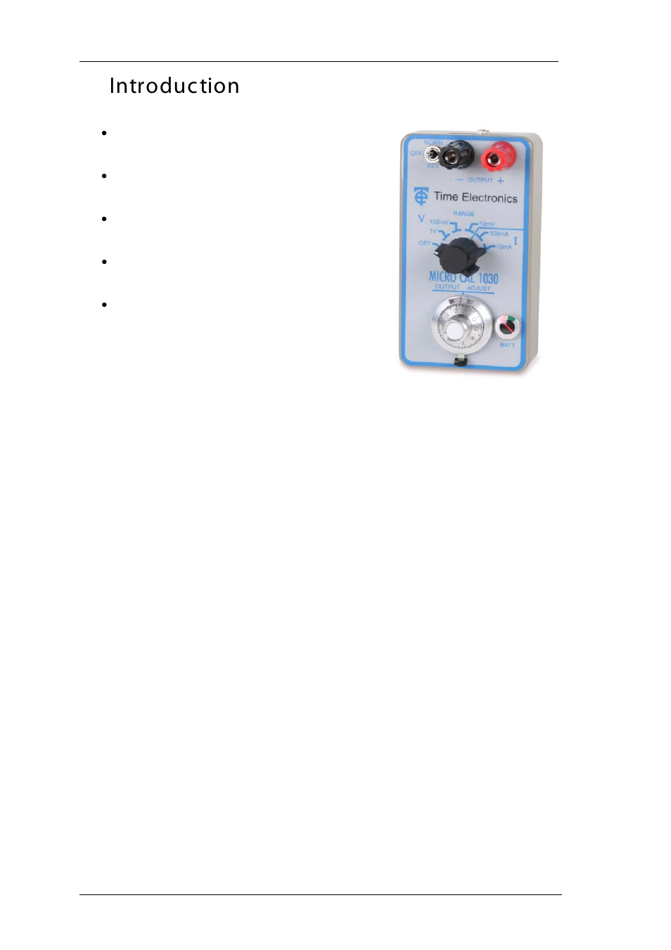 Introduction, General description | Time Electronics 1030 Voltage & Current Source User Manual | Page 3 / 16