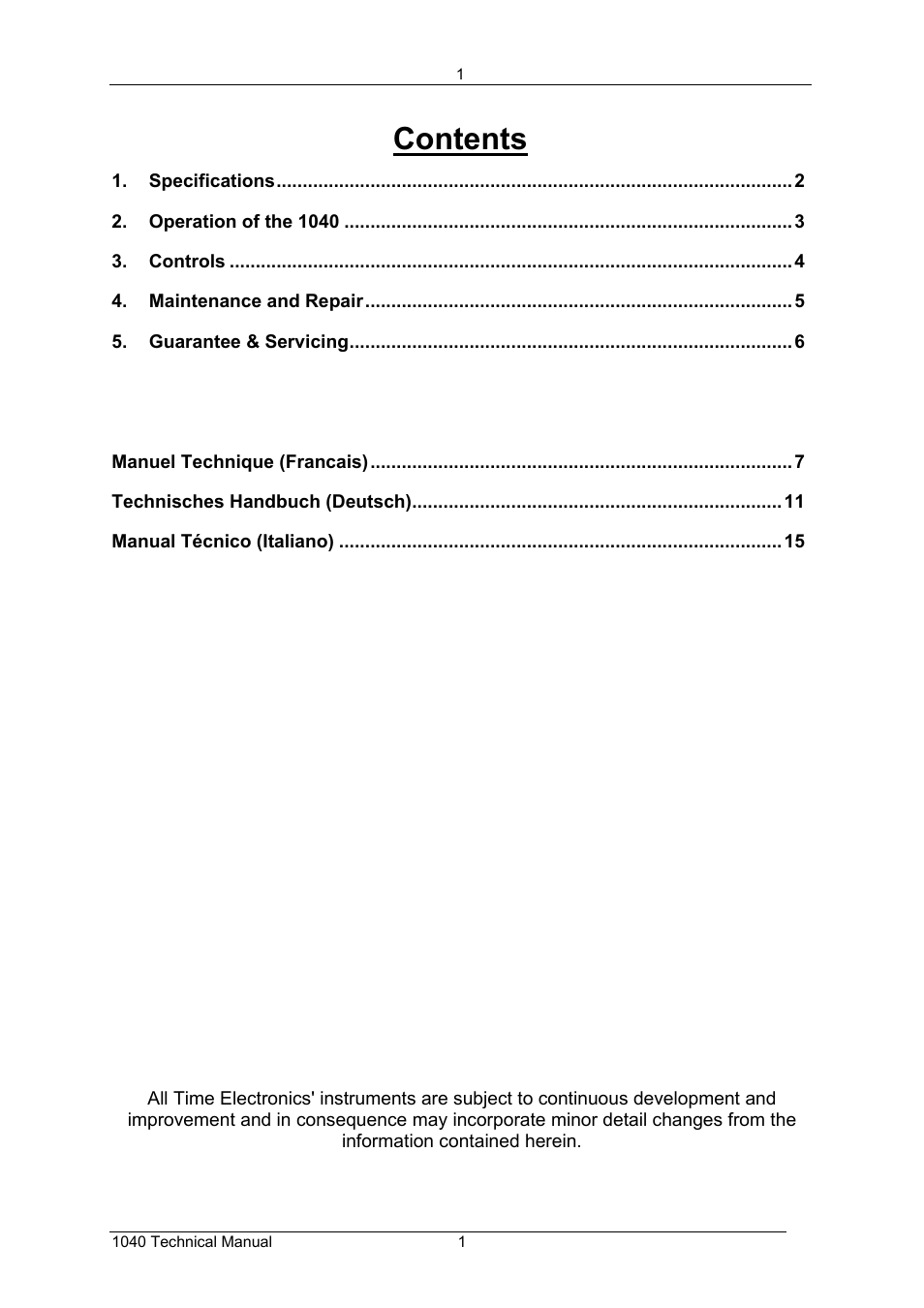 Time Electronics 1040 Resistance Decade Box User Manual | Page 2 / 19