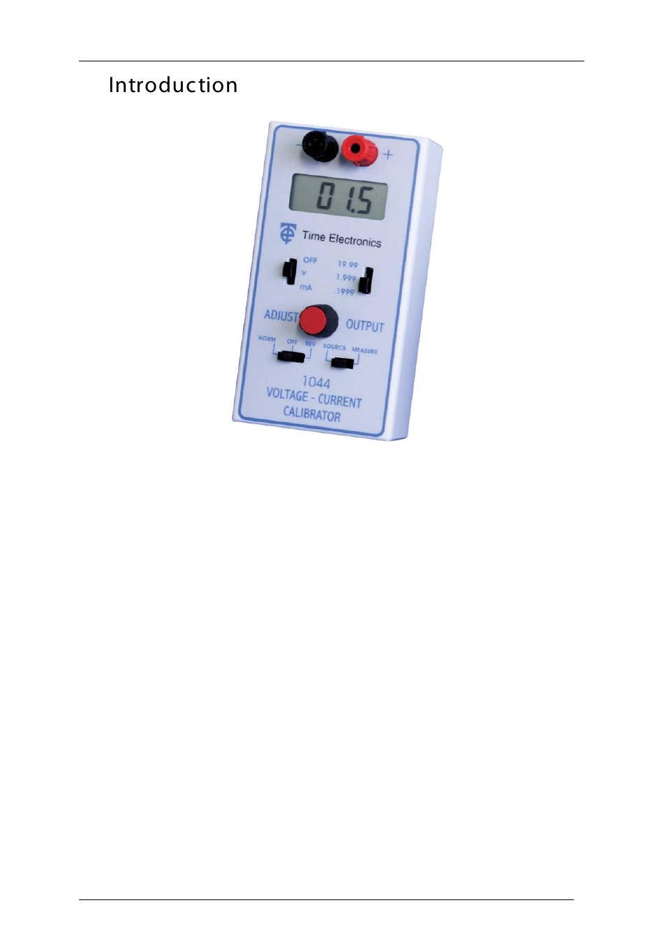 Introduction | Time Electronics 1044 DC Voltage & Current Calibrator User Manual | Page 3 / 40