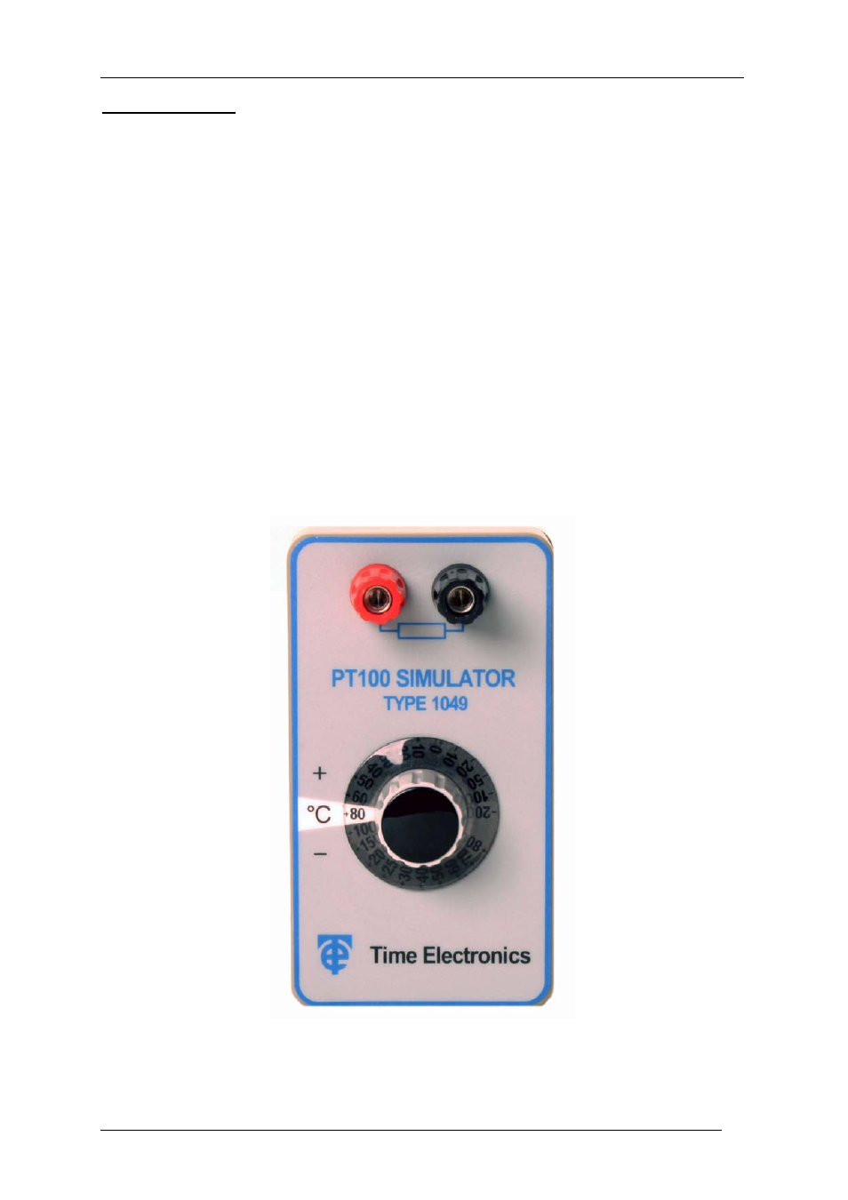 Einfuhrung | Time Electronics 1049 PT100 Simulator User Manual | Page 13 / 18