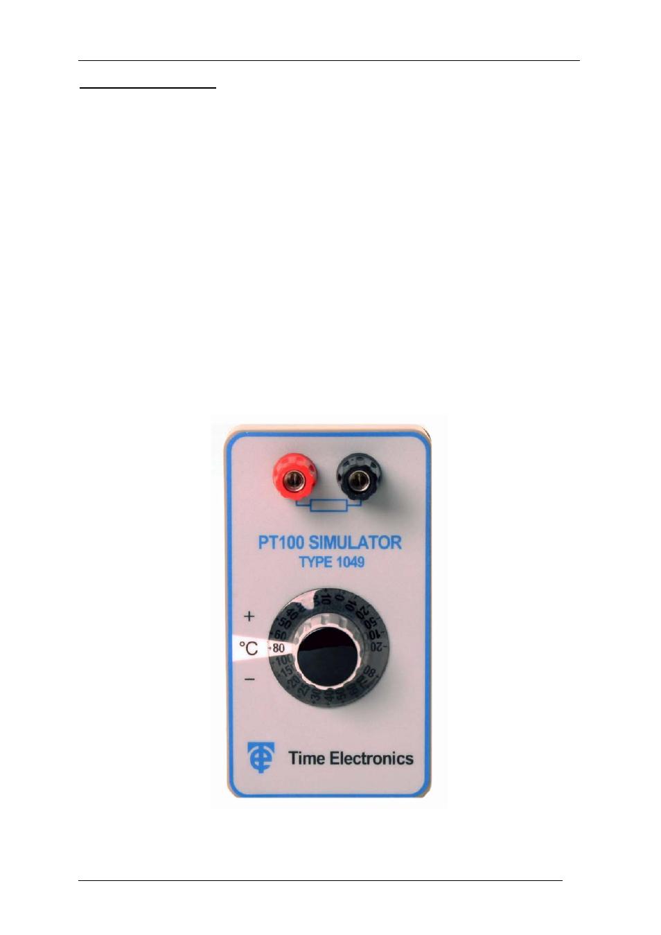 Funzionamento | Time Electronics 1049 PT100 Simulator User Manual | Page 17 / 18