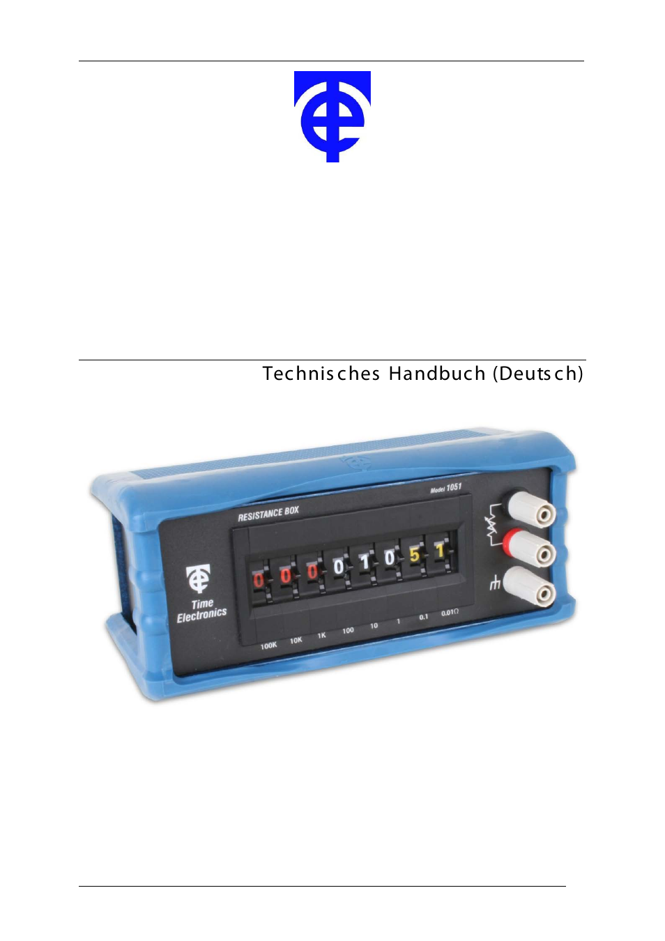 Technisches handbuch (deutsch), Technis ches handbuch (deuts ch), Time electronics 1051 widerstandsdekade | Time Electronics 1051 Resistance Decade Box User Manual | Page 12 / 19