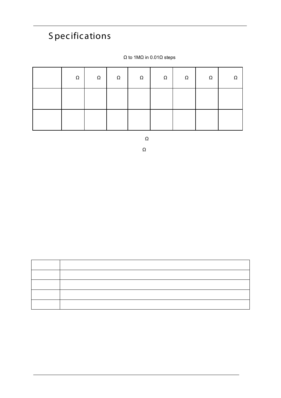 Specifications, S pecifications | Time Electronics 1051 Resistance Decade Box User Manual | Page 3 / 19