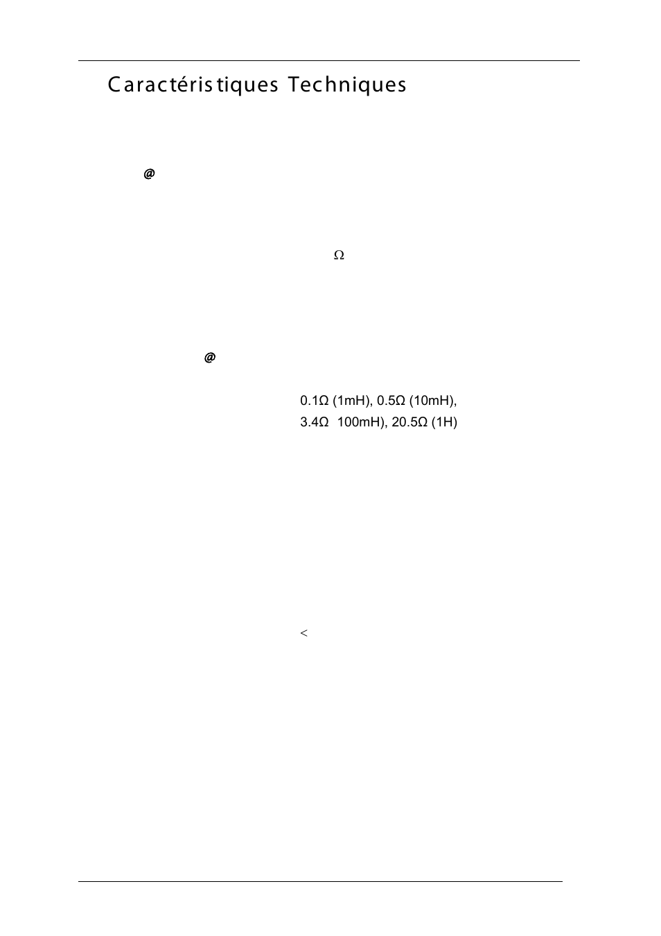 Caractéristiques techniques, C aractéris tiques techniques | Time Electronics 1053 Inductance Decade Box User Manual | Page 7 / 17