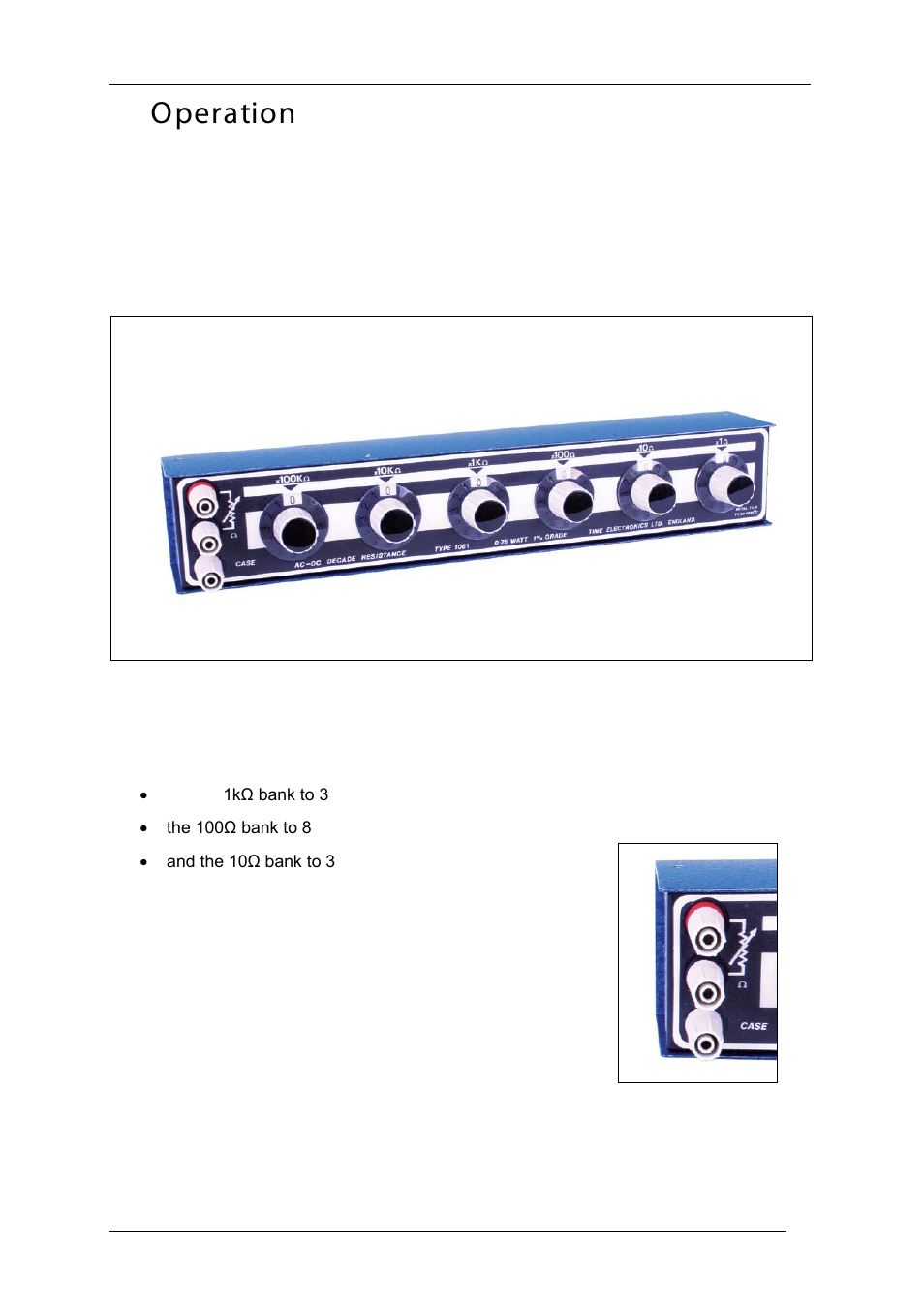 Operation, G uarantee & s ervicing | Time Electronics 1061 Resistance Decade Box User Manual | Page 3 / 4