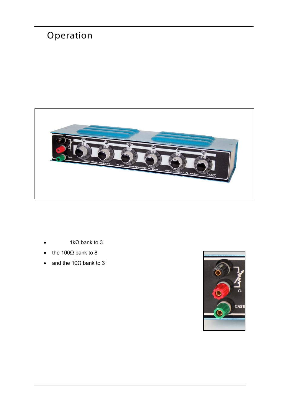 Operation, G uarantee & s ervicing | Time Electronics 1065 Power Resistance Decade Box User Manual | Page 3 / 4