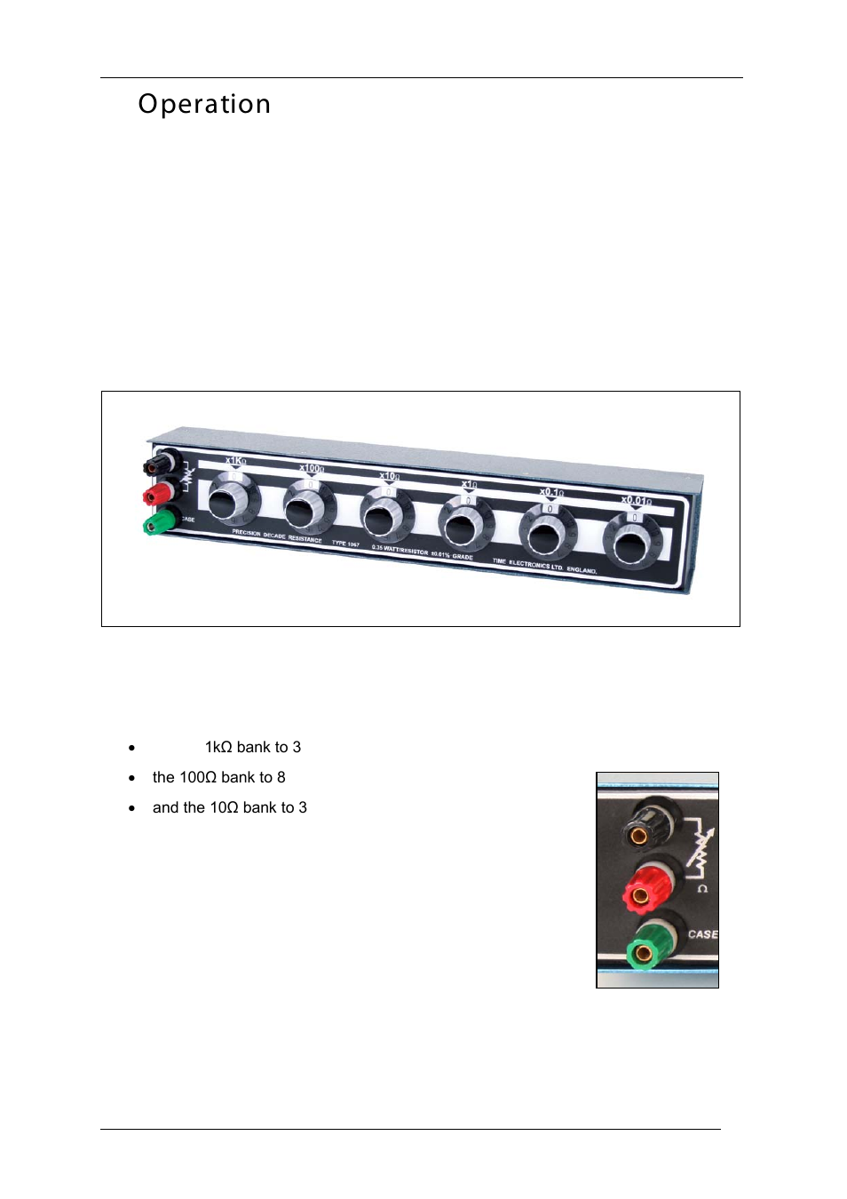 Operation, G uarantee & s ervicing | Time Electronics 1067 Precision Resistance Box User Manual | Page 3 / 4