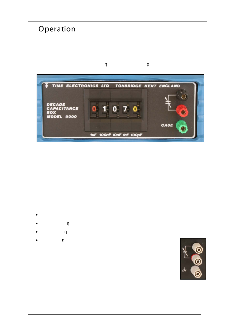 Operation | Time Electronics 1070 Capacitance Decade Box User Manual | Page 3 / 4
