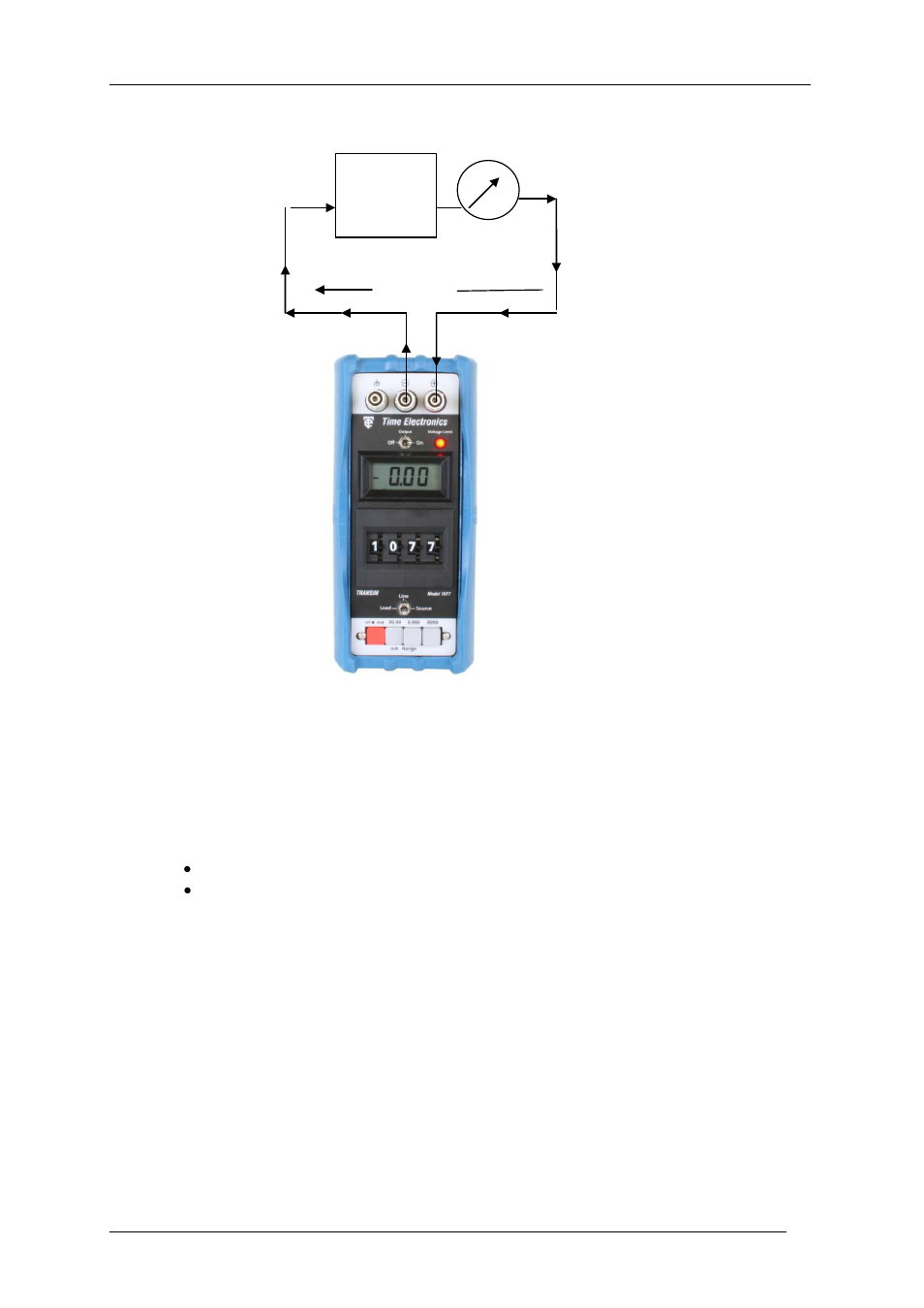 Operation as a current load | Time Electronics 1077 Milliamp Transducer Simulator User Manual | Page 10 / 18
