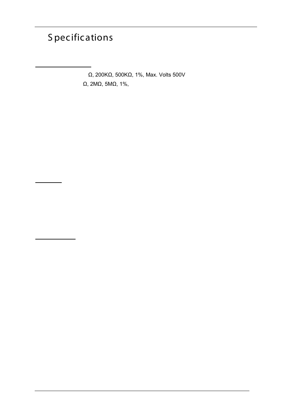 Specifications, Technical specification, General specification | Order codes and optional extras, S pecifications | Time Electronics 5069 Insulation Tester Calibrator User Manual | Page 5 / 8