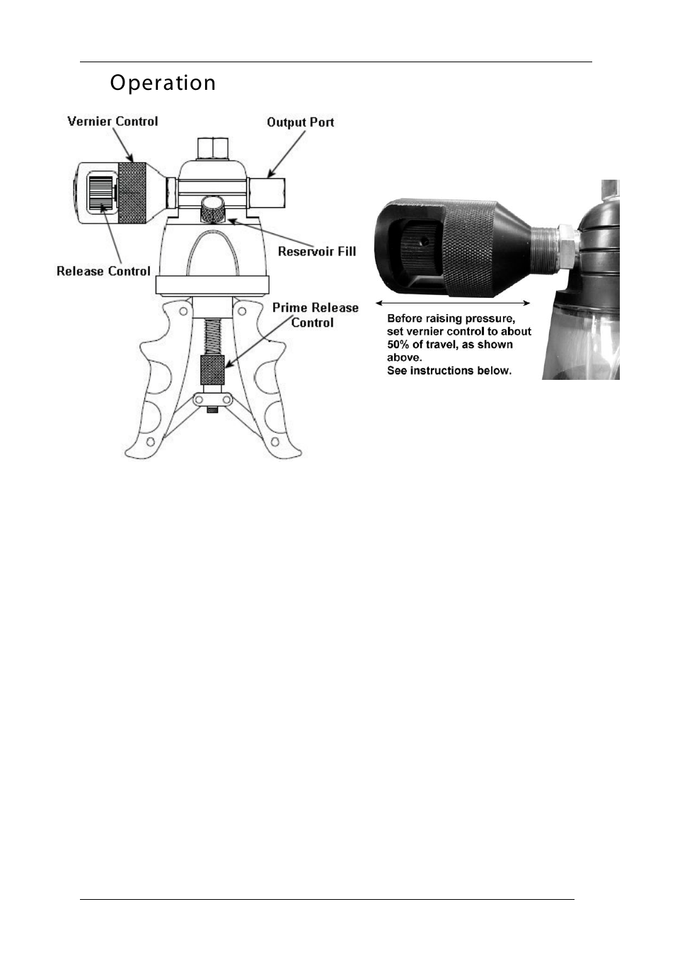 Operation | Time Electronics 7095 Hydraulic Calibration Hand Pump User Manual | Page 3 / 4