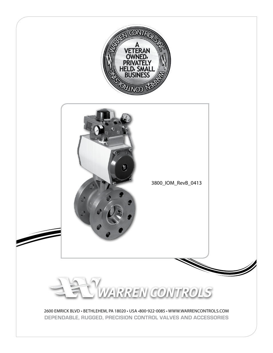 Warren Controls 3800 Series E-BALL ROTARY CONTROL VALVES User Manual | Page 20 / 20