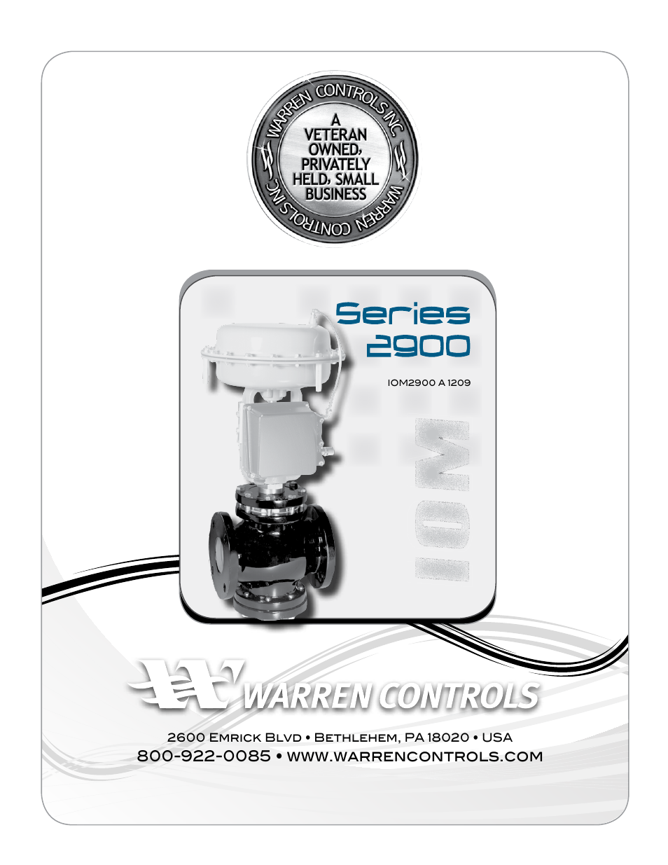 Warren Controls 2900 Series High Capacity general purpose Globe Valves User Manual | Page 36 / 36