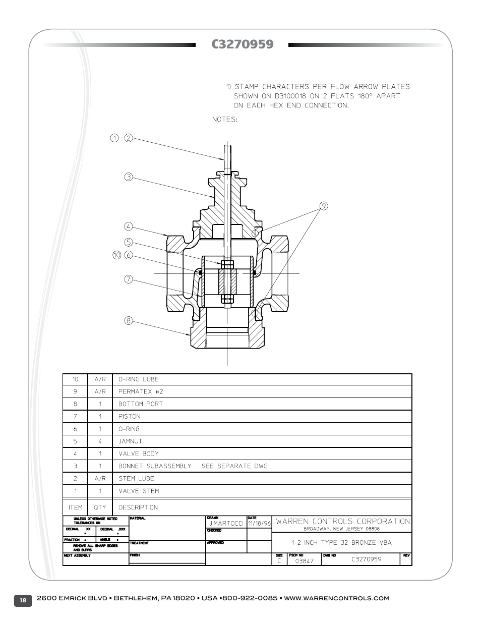 Warren Controls 2800 Series Precision Globe Control Valves User Manual | Page 18 / 32