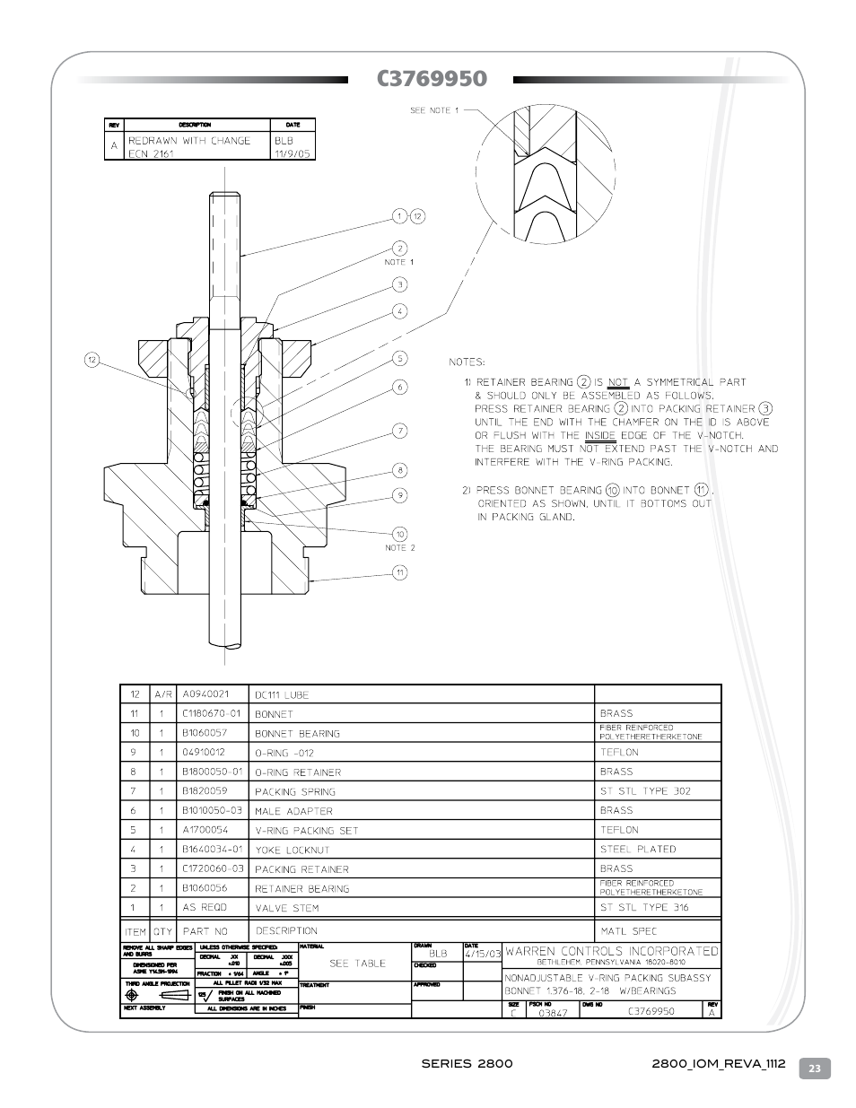 Warren Controls 2800 Series Precision Globe Control Valves User Manual | Page 23 / 32