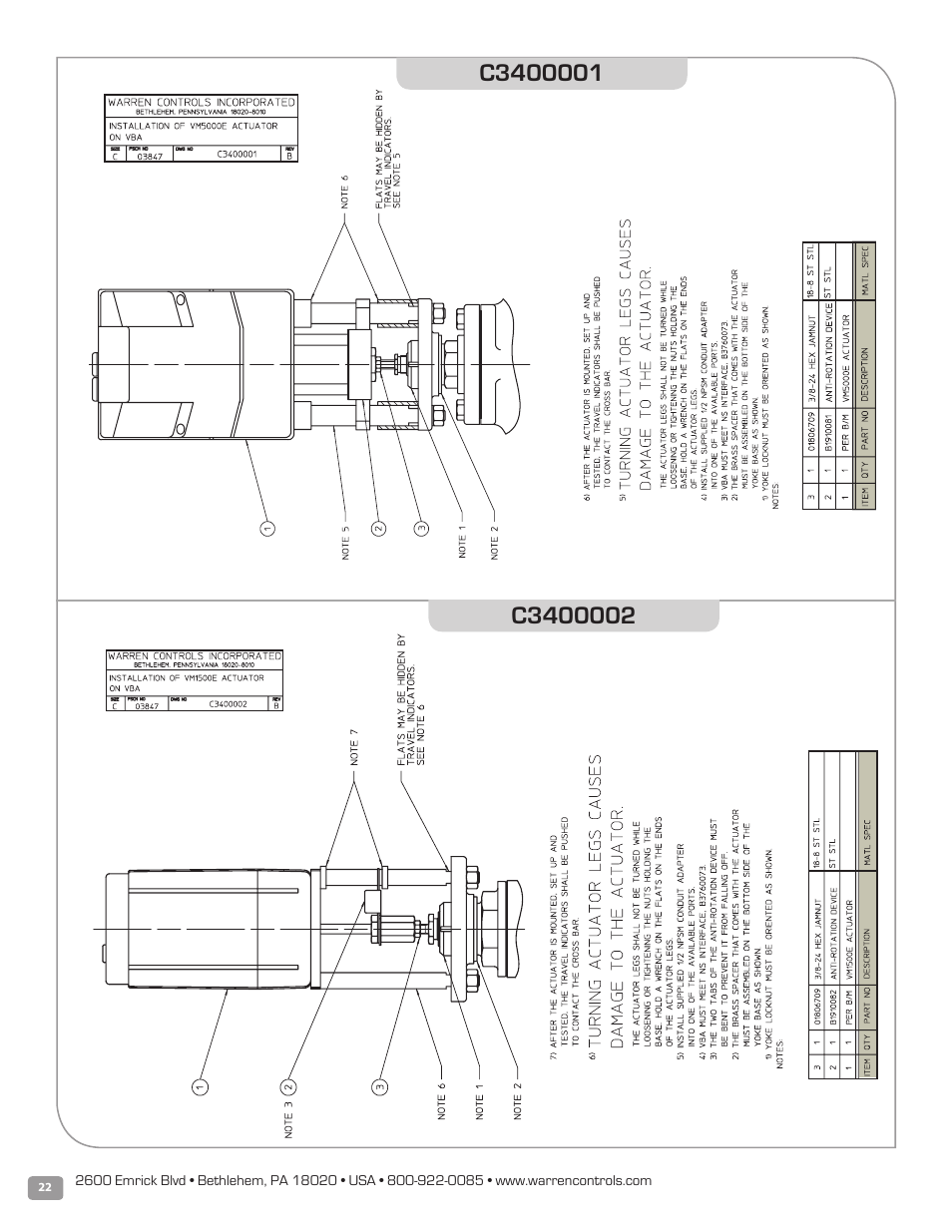 Warren Controls PICV Series User Manual | Page 22 / 40