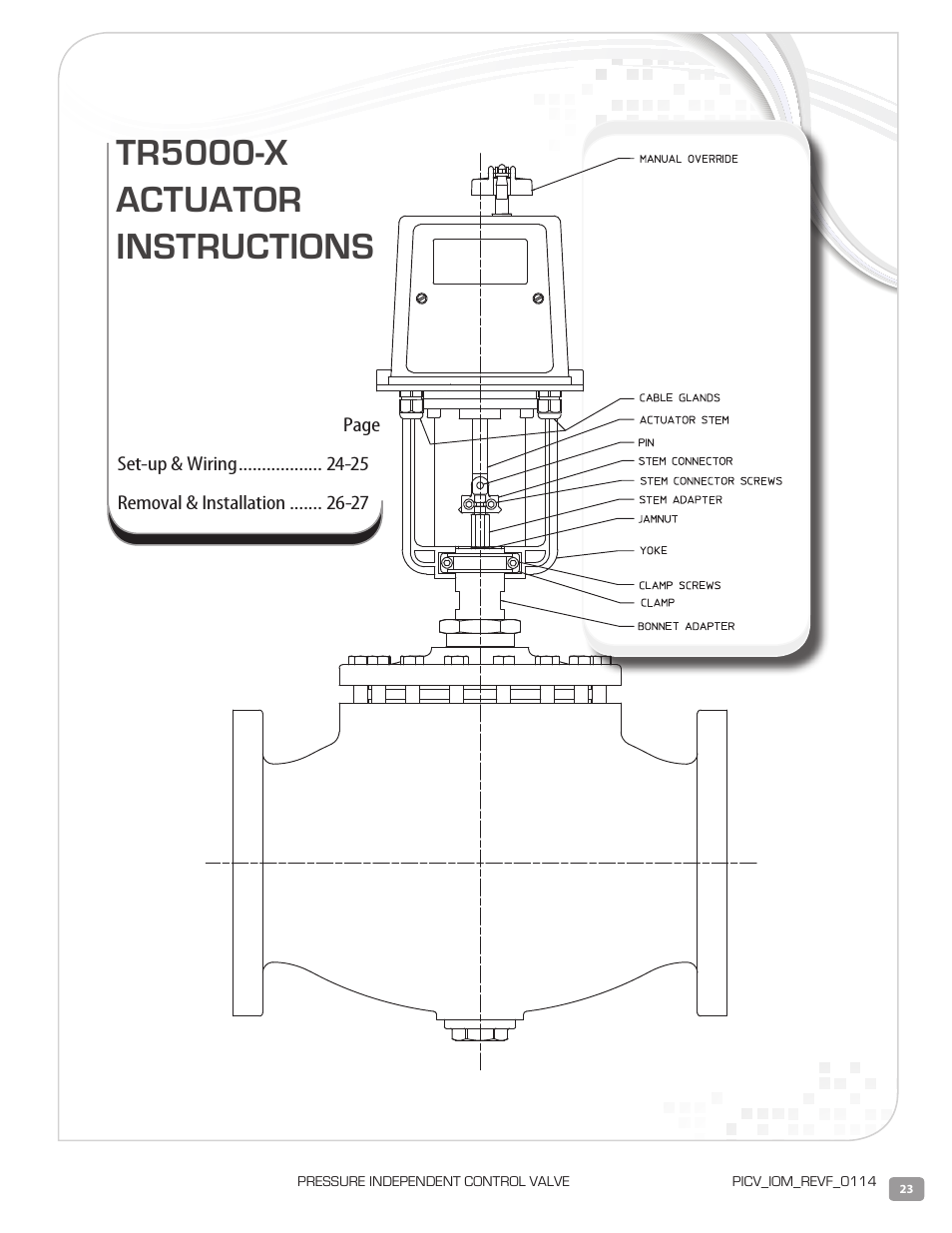 Tr5000-x actuator instructions | Warren Controls PICV Series User Manual | Page 23 / 40