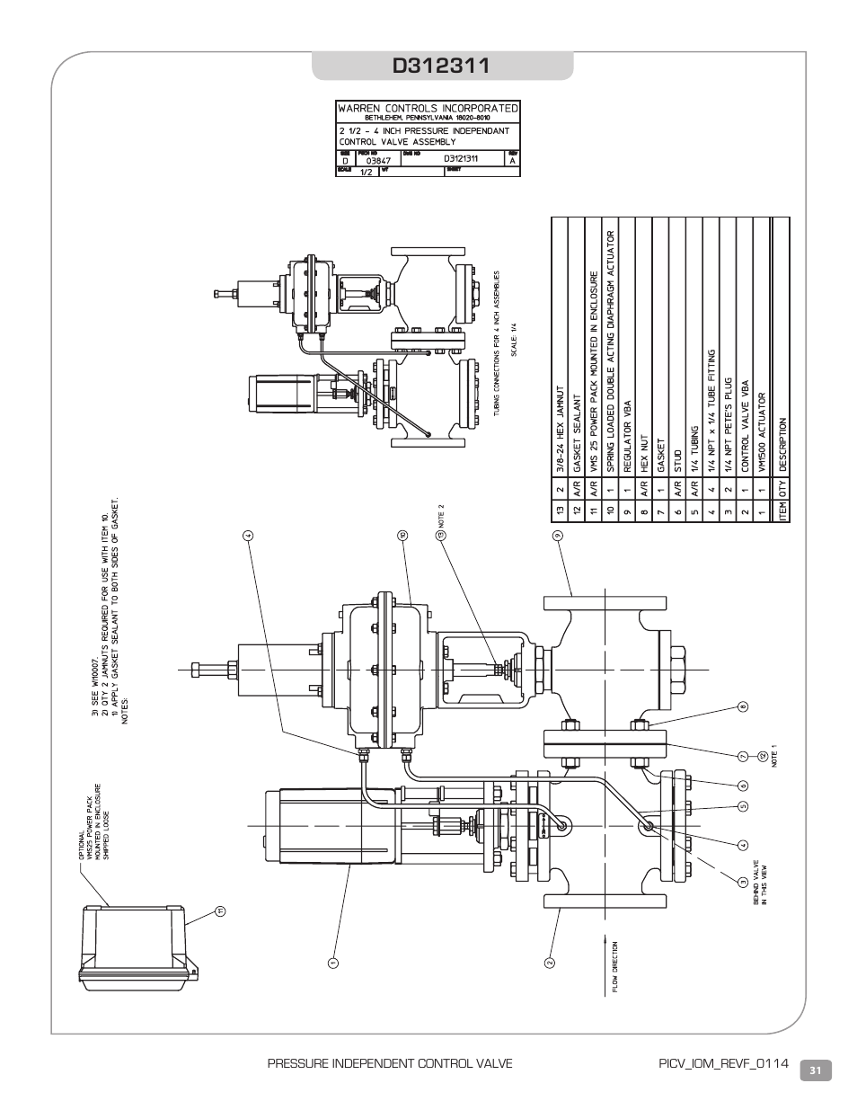 Warren Controls PICV Series User Manual | Page 31 / 40