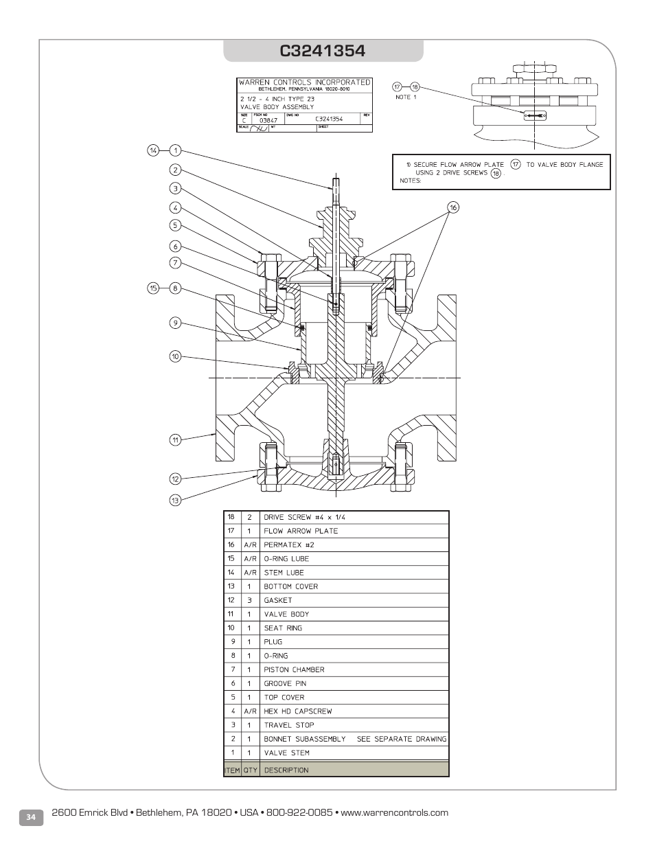 Warren Controls PICV Series User Manual | Page 34 / 40