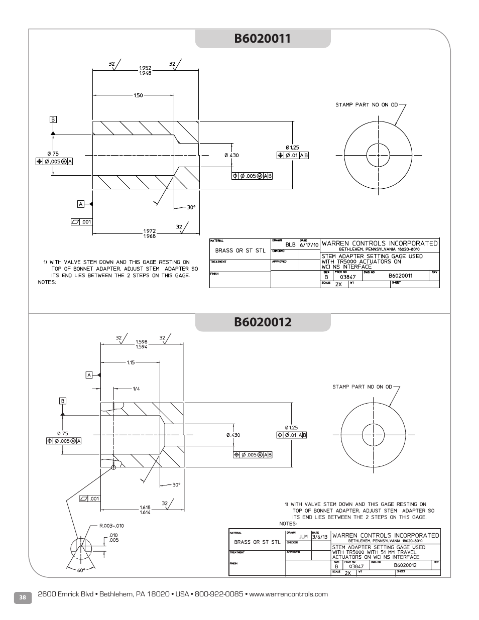 Warren Controls PICV Series User Manual | Page 38 / 40