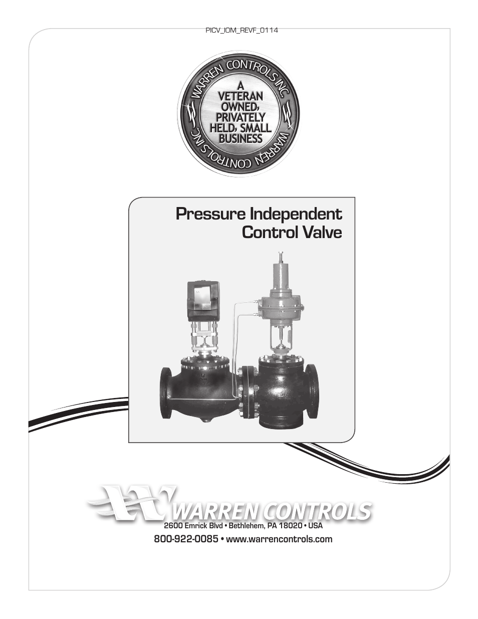 Pressure independent control valve | Warren Controls PICV Series User Manual | Page 40 / 40