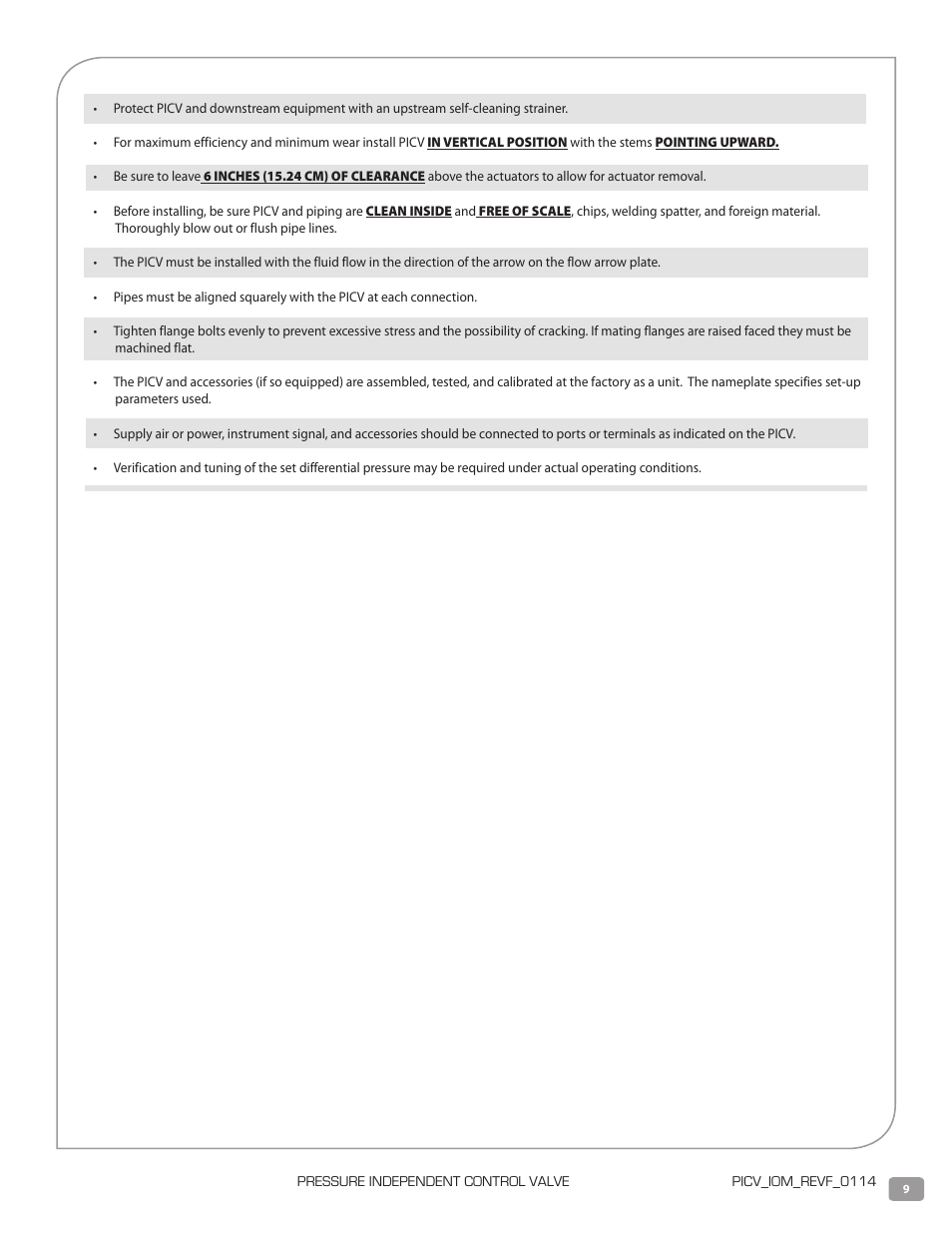 Warren Controls PICV Series User Manual | Page 9 / 40