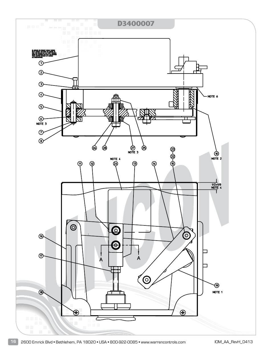 Warren Controls AmurAct Actuator Linkage and Motor User Manual | Page 16 / 28