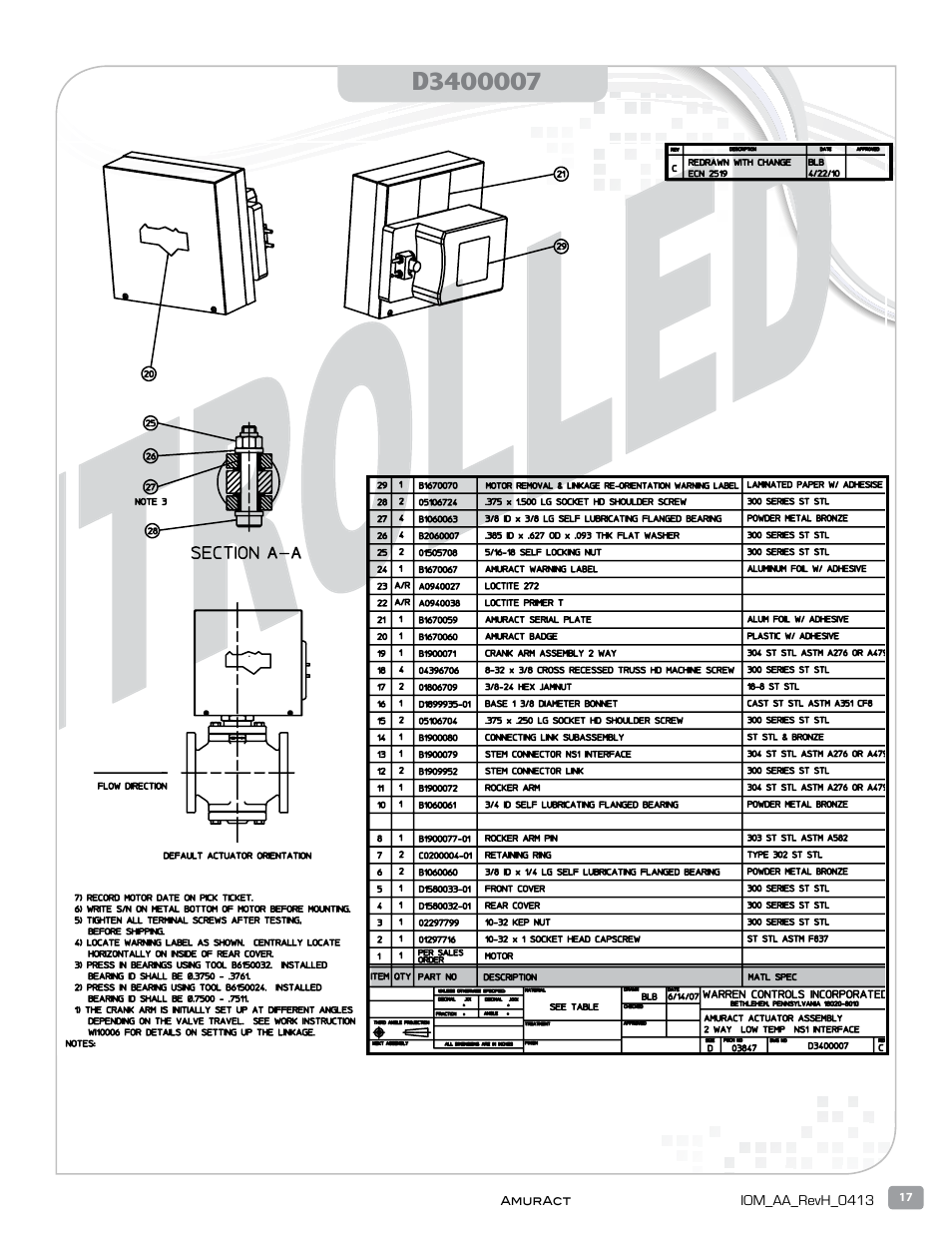 Warren Controls AmurAct Actuator Linkage and Motor User Manual | Page 17 / 28