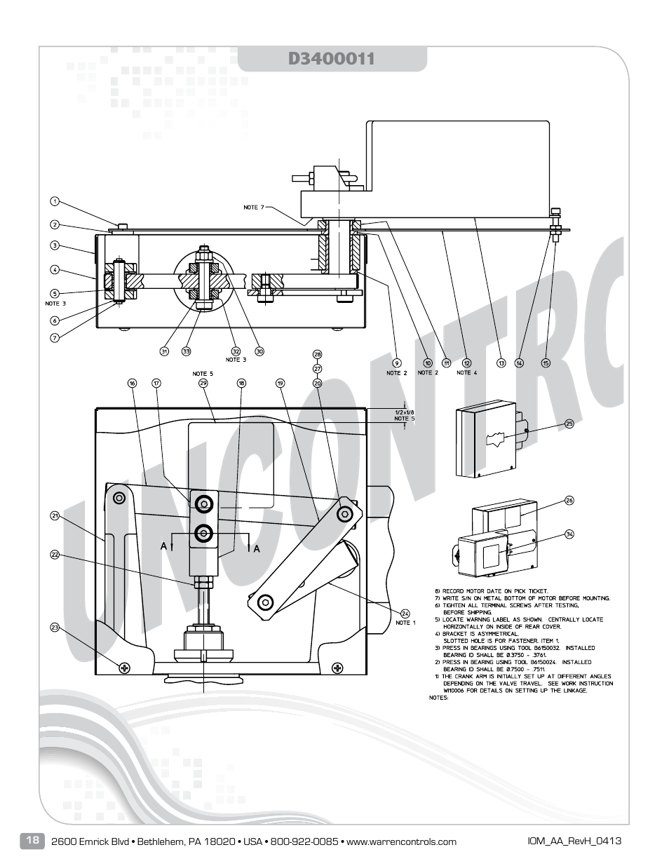 Warren Controls AmurAct Actuator Linkage and Motor User Manual | Page 18 / 28