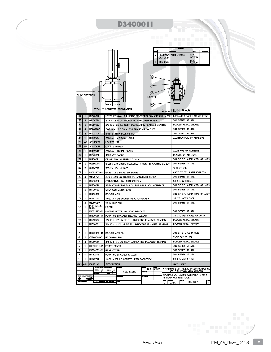 Warren Controls AmurAct Actuator Linkage and Motor User Manual | Page 19 / 28