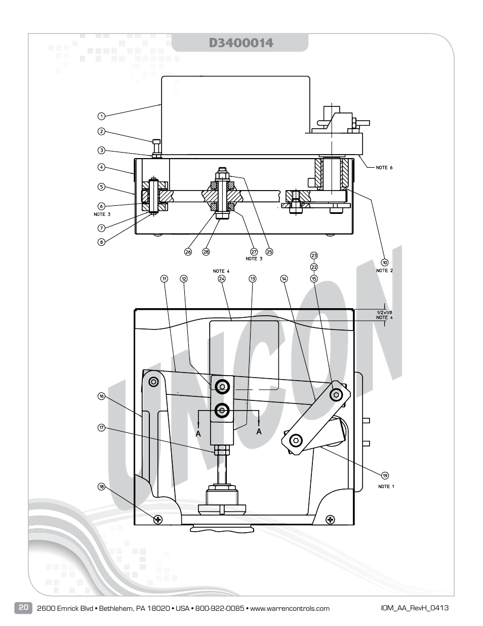 Warren Controls AmurAct Actuator Linkage and Motor User Manual | Page 20 / 28