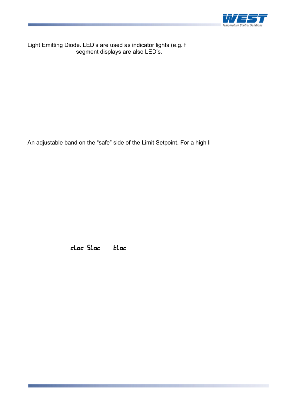 Type: general definition, Limit controller, Type: limit controller definition | Limit hysteresis, Limit setpoint, Lock codes, Type: general parameter, Rs led, S fo | West Control Solutions 8700+ User Manual | Page 146 / 177