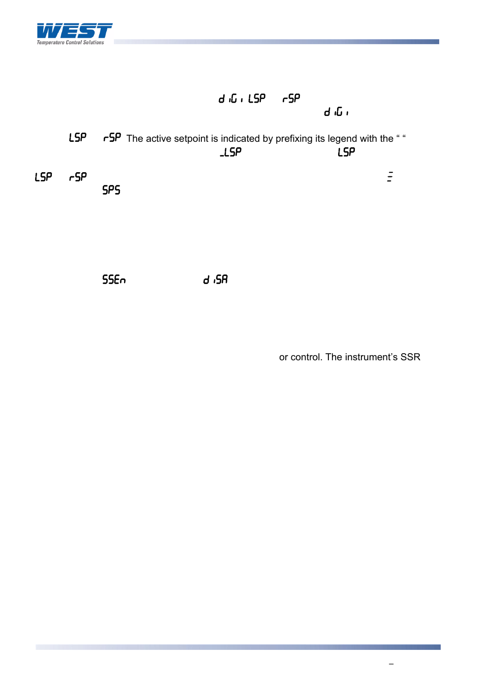 Setpoint select, Type: controller parameter, Setpoint select enable | Solid state relay (ssr), Type: general definition, Solenoid valve | West Control Solutions 8700+ User Manual | Page 161 / 177
